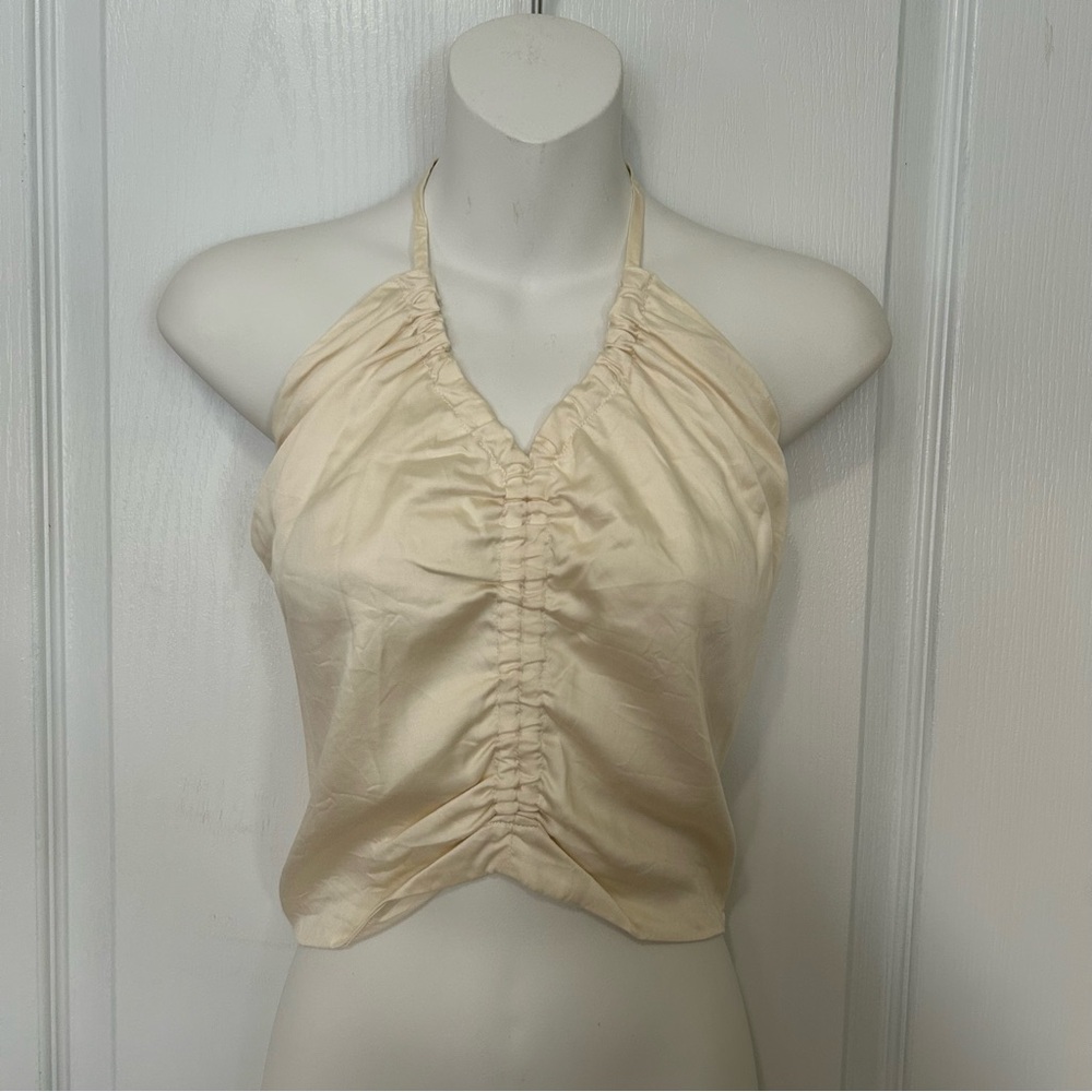 Elegant Cream Halter Top